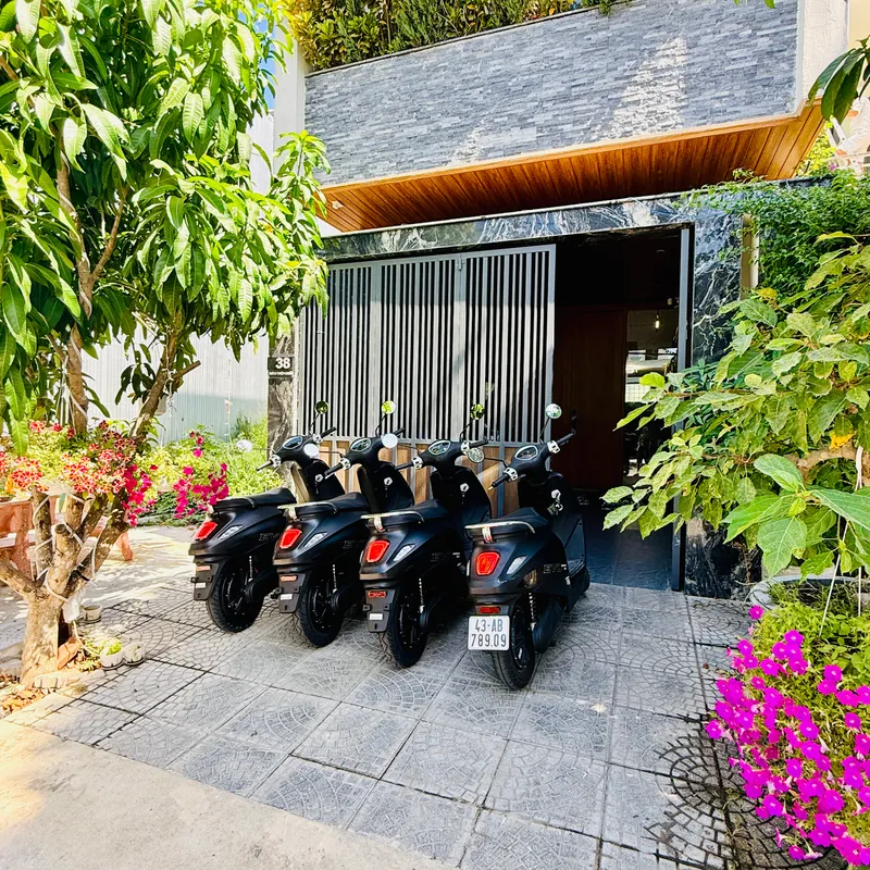 VinFast Evo Grand Lite electric scooter, rear three-quarter view